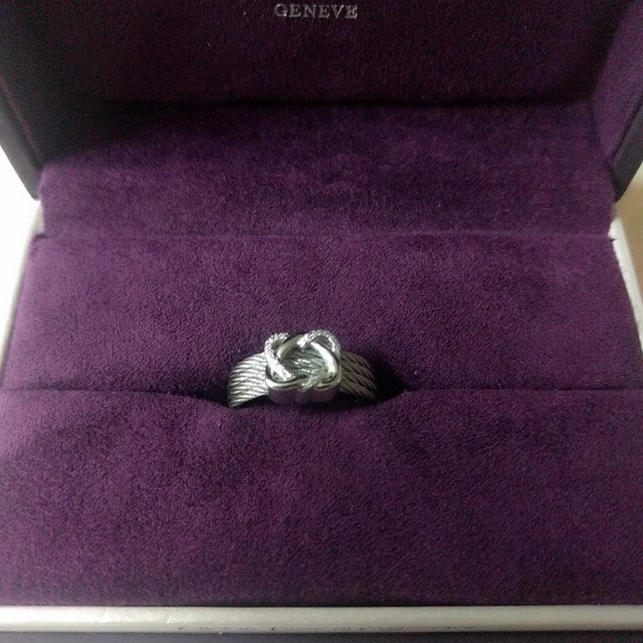 Charriol Heart 2 Heart Silver Stainless Cable Ring - Picture 3 of 4